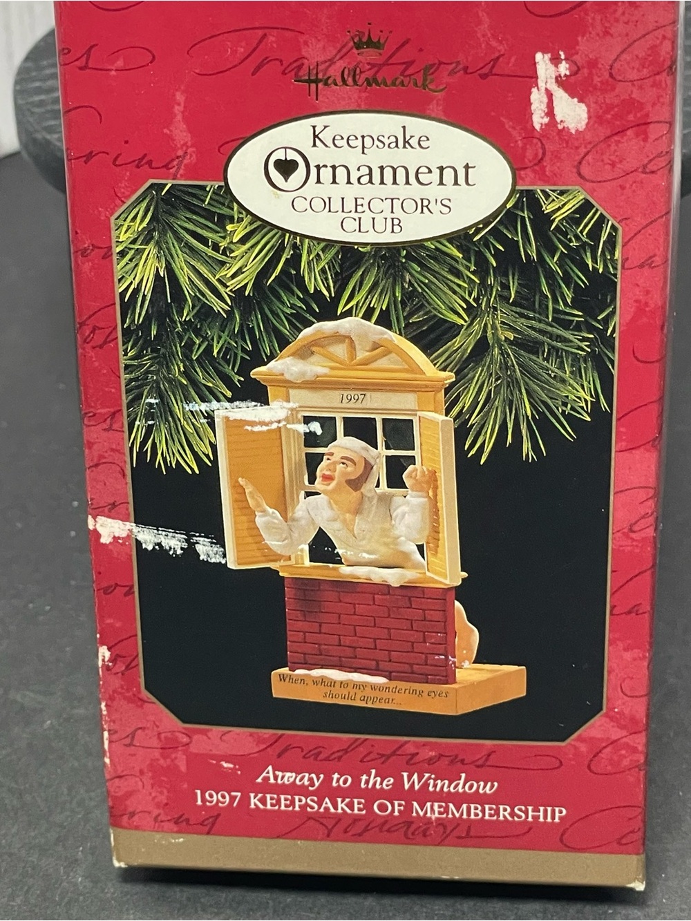 Hallmark Keepsake 'Away to the Window' 1997 Ornament - Cream & Red